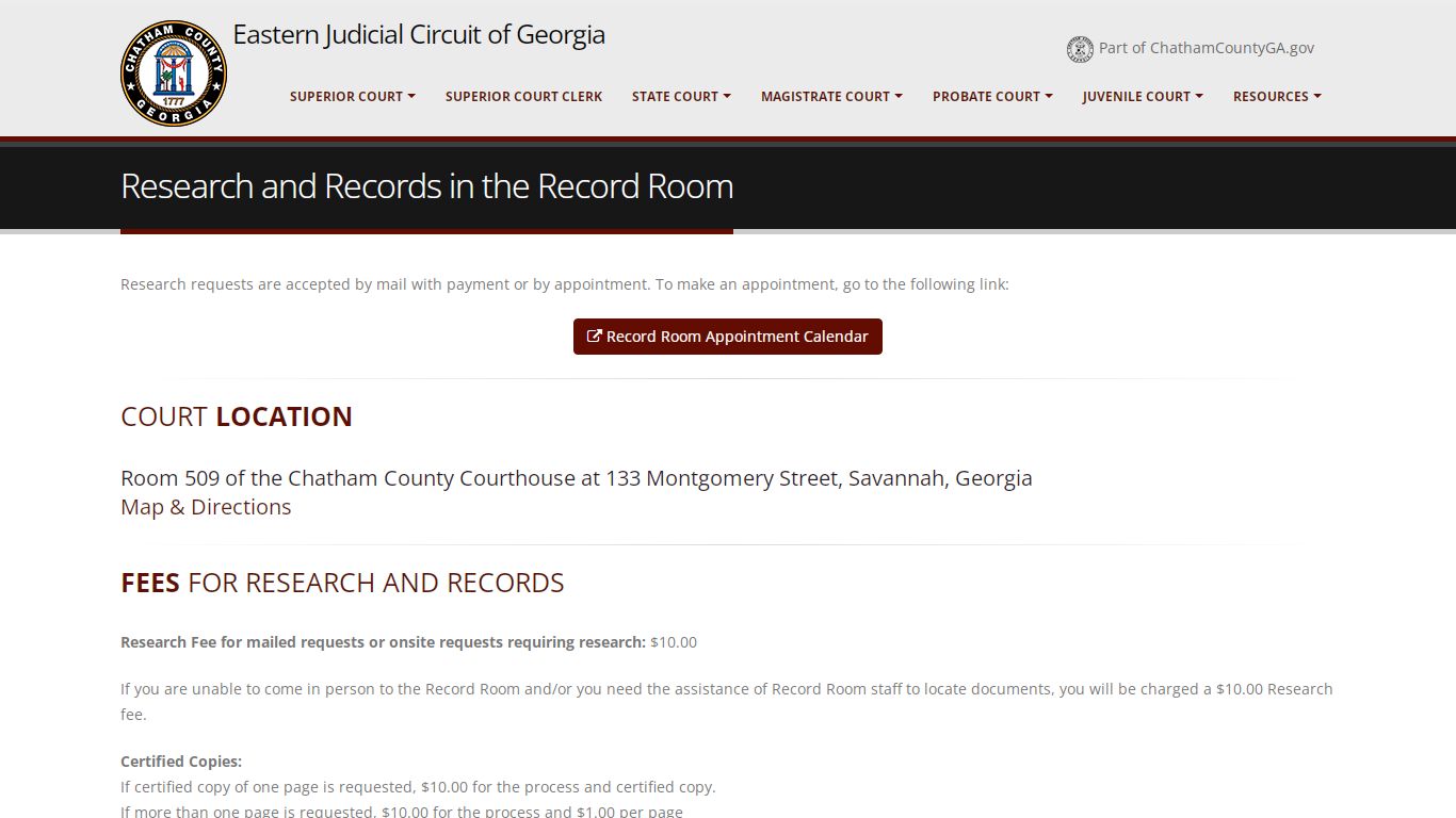Chatham County, GA - Court System - Research and Records ...