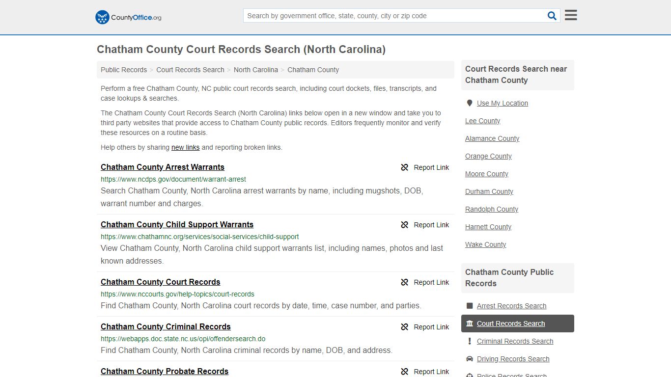 Court Records Search - Chatham County, NC (Adoptions ...